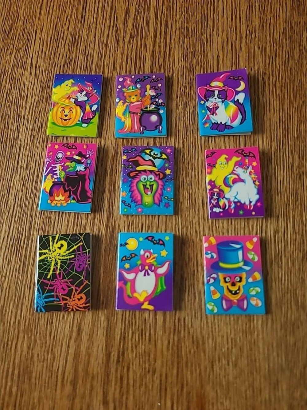 NEW Unused Vintage Lisa Frank Halloween Mini Notebook Party Favors Set of 9 HTF